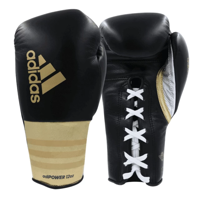 Adidas Adipower Pro Lace-up Boxing Gloves - Black Gold BOXING / MUAY THAI / MMA 3 Adidas Adipower Pro Lace-up Boxing Gloves - Black Gold BOXING / MUAY THAI / MMA