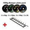 MORGAN 100KG BUMPER PLATE PACK + STORAGE TROLLEY Olympic Bumper & Fractional Plates 2 MORGAN 100KG BUMPER PLATE PACK + STORAGE TROLLEY Olympic Bumper & Fractional Plates