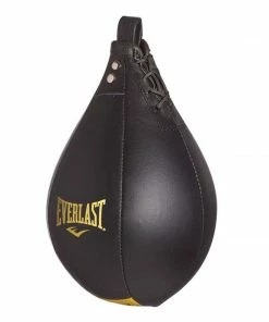BOXING / MUAY THAI / MMA Everlast Premium Leather Speed Ball 9" - Black / Gold