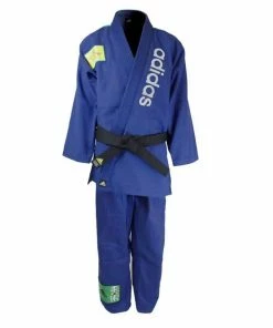 Adidas JJ500 BJJ Brazilian Jiu Jitsu Kimono Gi BLUE With Gold Weave 170cm 180cm