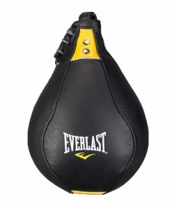 BOXING / MUAY THAI / MMA Everlast Kangaroo Leather 10" Speed Ball Bag - Black