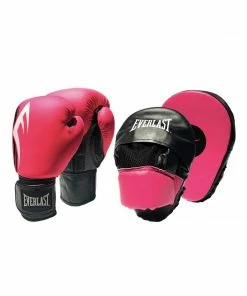 Everlast Power Boxing Gloves + Focus Pads Mitt Combo Kit - 10oz