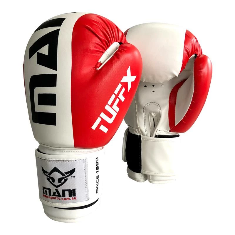 BOXING / MUAY THAI / MMA Mani TUFFX Boxing Gloves - Red & White 3 BOXING / MUAY THAI / MMA Mani TUFFX Boxing Gloves - Red & White