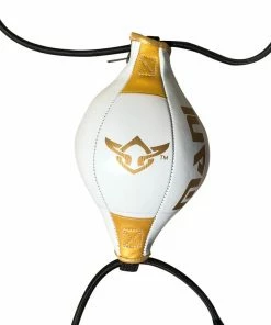 BOXING / MUAY THAI / MMA Mani Mini Fast Leather 8" Speed Floor To Ceiling Ball - Gold / White 9 BOXING / MUAY THAI / MMA Mani Mini Fast Leather 8