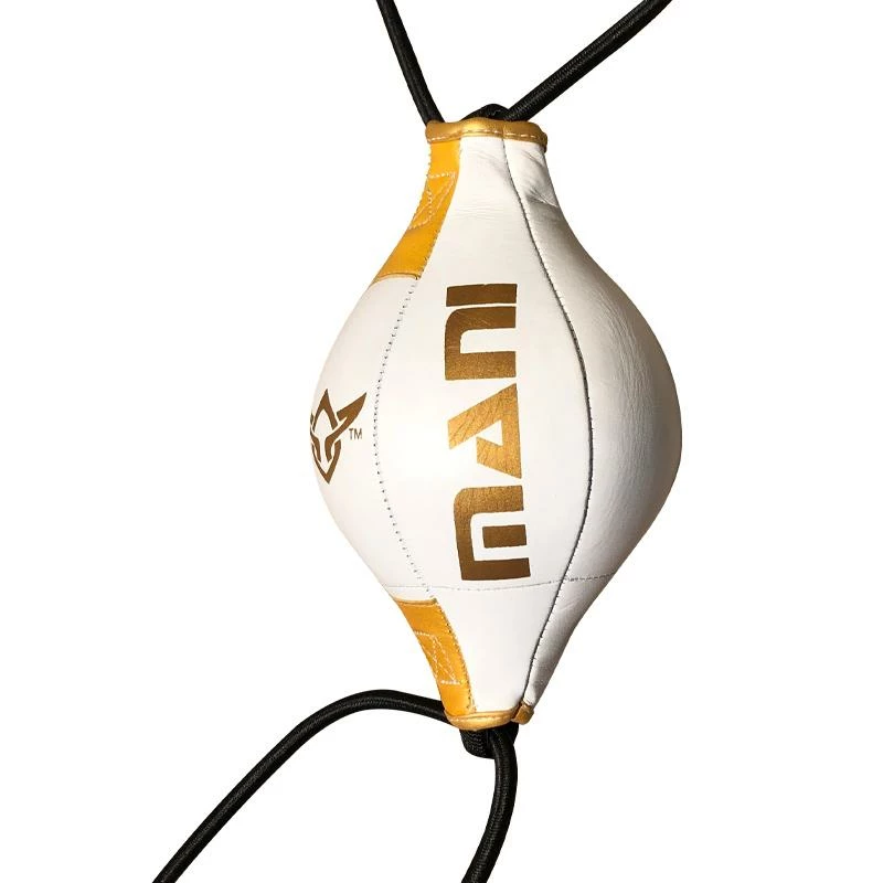 BOXING / MUAY THAI / MMA Mani Mini Fast Leather 8" Speed Floor To Ceiling Ball - Gold / White 5 BOXING / MUAY THAI / MMA Mani Mini Fast Leather 8" Speed Floor To Ceiling Ball - Gold / White