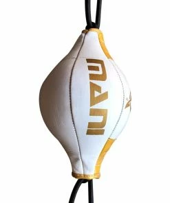 BOXING / MUAY THAI / MMA Mani Mini Fast Leather 8" Speed Floor To Ceiling Ball - Gold / White 11 BOXING / MUAY THAI / MMA Mani Mini Fast Leather 8