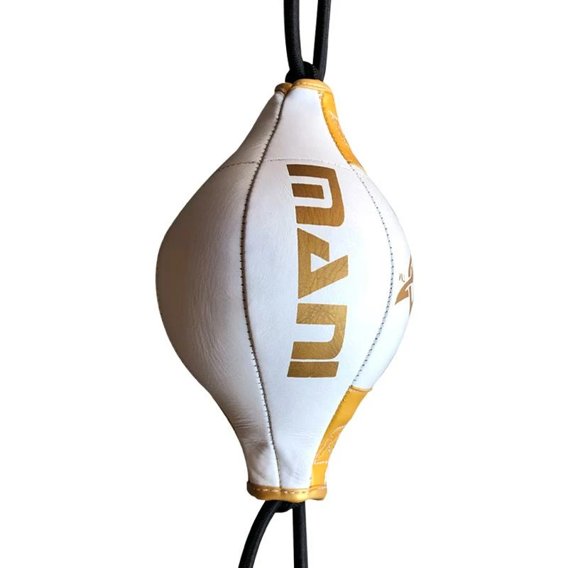 BOXING / MUAY THAI / MMA Mani Mini Fast Leather 8" Speed Floor To Ceiling Ball - Gold / White 6 BOXING / MUAY THAI / MMA Mani Mini Fast Leather 8" Speed Floor To Ceiling Ball - Gold / White