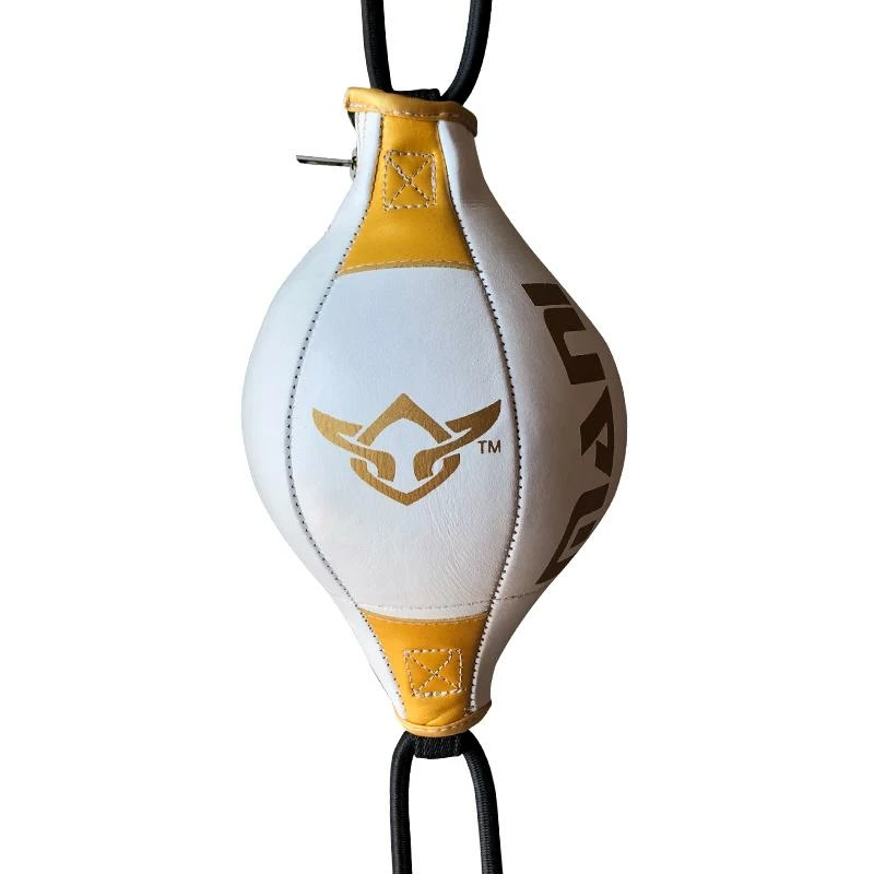BOXING / MUAY THAI / MMA Mani Mini Fast Leather 8" Speed Floor To Ceiling Ball - Gold / White 7 BOXING / MUAY THAI / MMA Mani Mini Fast Leather 8" Speed Floor To Ceiling Ball - Gold / White