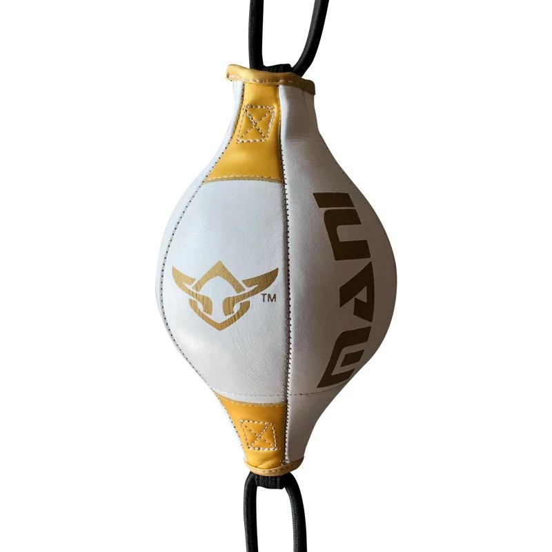 BOXING / MUAY THAI / MMA Mani Mini Fast Leather 8" Speed Floor To Ceiling Ball - Gold / White 3 BOXING / MUAY THAI / MMA Mani Mini Fast Leather 8" Speed Floor To Ceiling Ball - Gold / White