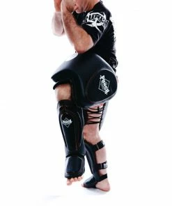 BOXING / MUAY THAI / MMA PUNCH Black Diamond Trainer Thigh Leg Pads Premium Kickboxing Muay Thai Training