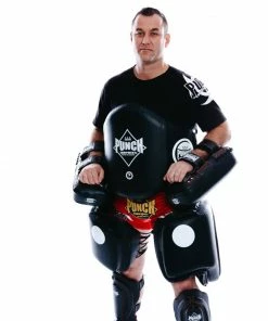 BOXING / MUAY THAI / MMA PUNCH Black Diamond Trainer Thigh Leg Pads Premium Kickboxing Muay Thai Training