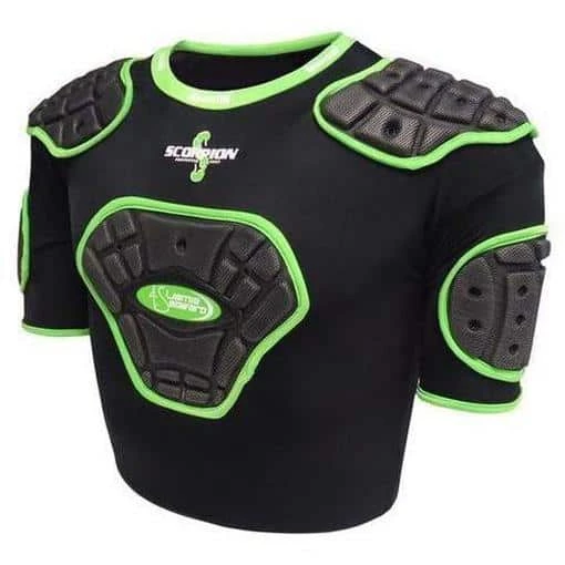 Madison Scorpion Junior Protective Vest - Black/Green Small Boys Rugby League NRL 6 Madison Scorpion Junior Protective Vest - Black/Green Small Boys Rugby League NRL
