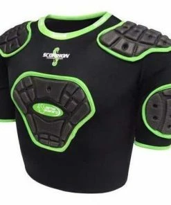 Madison Scorpion Junior Protective Vest - Black/Green Small Boys Rugby League NRL 9 Madison Scorpion Junior Protective Vest - Black/Green Small Boys Rugby League NRL