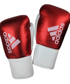 BOXING / MUAY THAI / MMA Adidas Hybrid 400 Lace Up Leather Boxing Gloves - Metallic Red / White