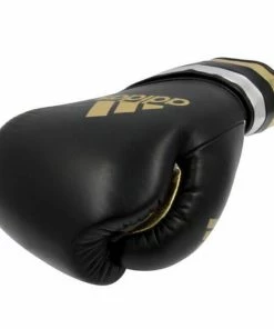 Adidas Adispeed Pro Boxing Gloves With Strap - Black Gold