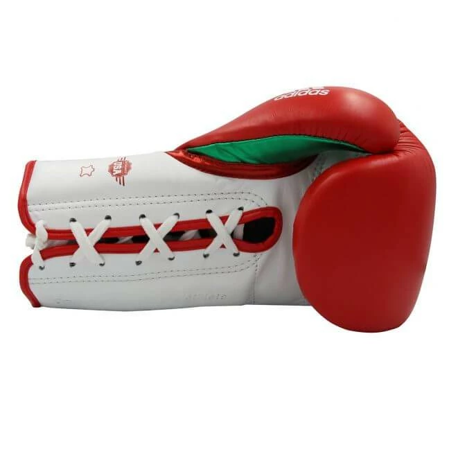 BOXING / MUAY THAI / MMA Adidas Adispeed Lace Up Pro Boxing Gloves - Red White Green 10 BOXING / MUAY THAI / MMA Adidas Adispeed Lace Up Pro Boxing Gloves - Red White Green