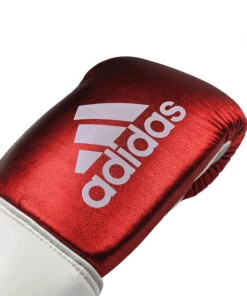 BOXING / MUAY THAI / MMA Adidas Hybrid 400 Lace Up Leather Boxing Gloves - Metallic Red / White