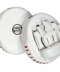 Punch Mexican Fuerte Ultra Air Leather Focus Pads PAIR - Red / White