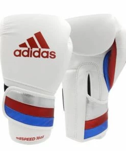 Adidas Adispeed Pro Boxing Gloves With Strap - White