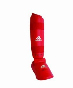 BOXING / MUAY THAI / MMA Adidas WKF Approved Leg/Instep Protector Guard Blue/Red Boxing Thai MMA