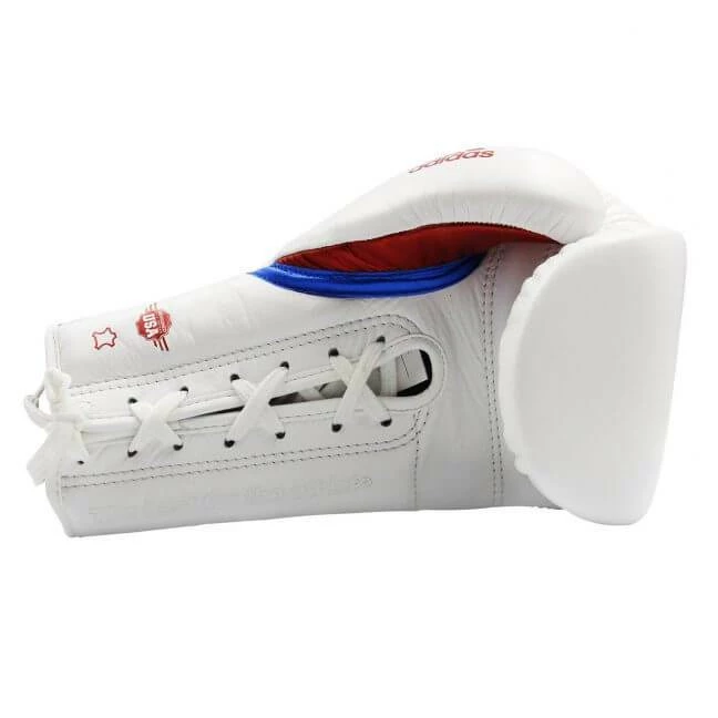 BOXING / MUAY THAI / MMA Adidas Adispeed Lace Up Pro Boxing Gloves - White Blue Red 4 BOXING / MUAY THAI / MMA Adidas Adispeed Lace Up Pro Boxing Gloves - White Blue Red