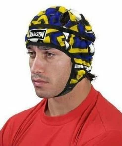 Madison Graffiti Headguard - Blue/yellow Rugby League NRL