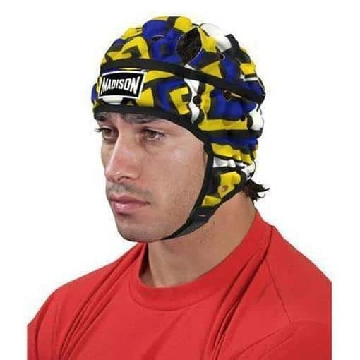 Madison Graffiti Headguard - Blue/yellow Rugby League NRL 4 Madison Graffiti Headguard - Blue/yellow Rugby League NRL
