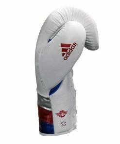 BOXING / MUAY THAI / MMA Adidas Adispeed Lace Up Pro Boxing Gloves - White Blue Red 26 BOXING / MUAY THAI / MMA Adidas Adispeed Lace Up Pro Boxing Gloves - White Blue Red