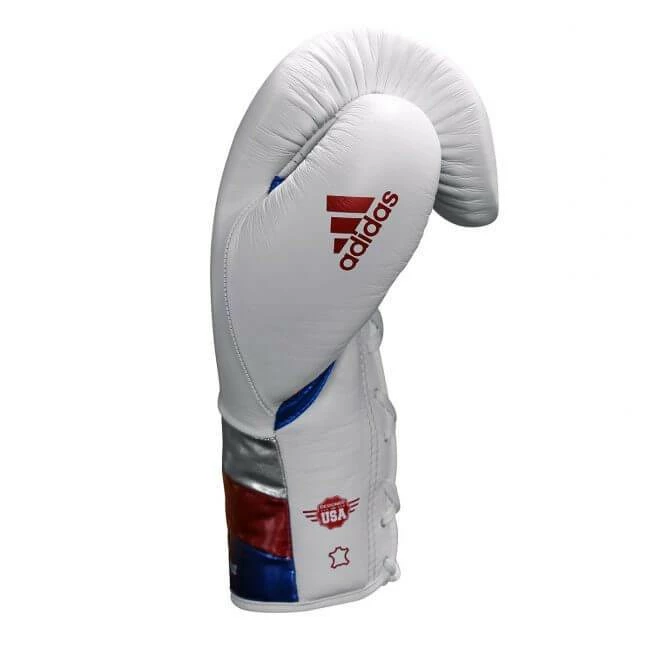 BOXING / MUAY THAI / MMA Adidas Adispeed Lace Up Pro Boxing Gloves - White Blue Red 14 BOXING / MUAY THAI / MMA Adidas Adispeed Lace Up Pro Boxing Gloves - White Blue Red