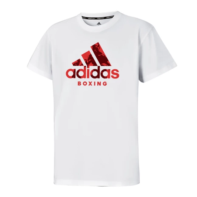 Adidas Badge Of Sport Boxing T-Shirt White & Red 100% Cotton FUNCTIONAL FITNESS 3 Adidas Badge Of Sport Boxing T-Shirt White & Red 100% Cotton FUNCTIONAL FITNESS