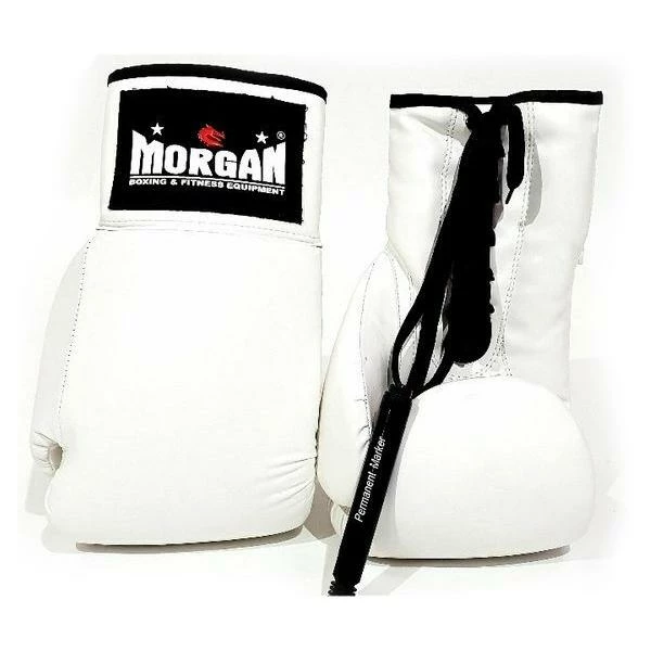 Morgan P.U Lace Up Autograph Gloves (10oz) BOXING / MUAY THAI / MMA 3 Morgan P.U Lace Up Autograph Gloves (10oz) BOXING / MUAY THAI / MMA