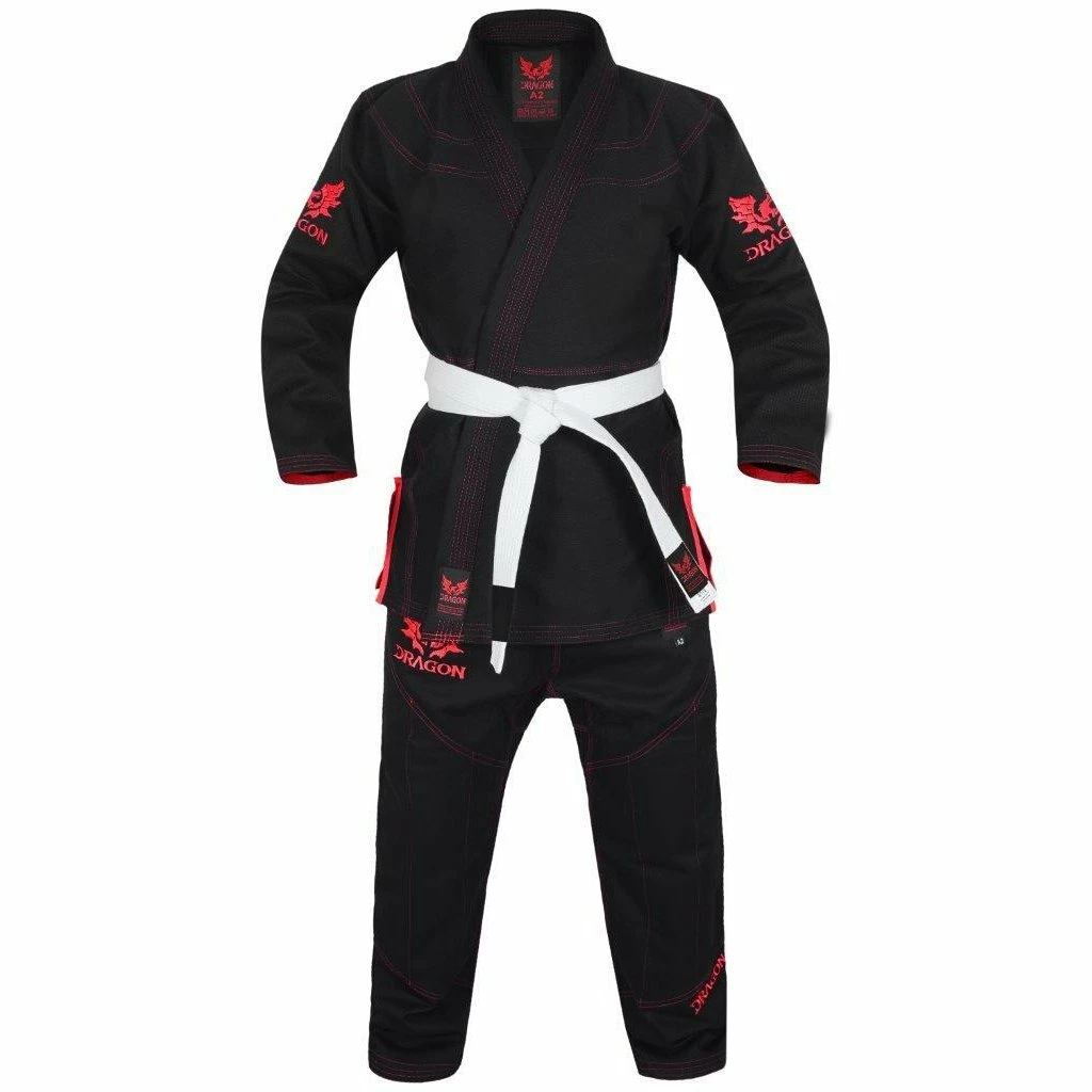 Morgan Dragon V2 450gsm BJJ Gi - IBJJF Approved (Black) + Belt & Storage Bag 4 Morgan Dragon V2 450gsm BJJ Gi - IBJJF Approved (Black) + Belt & Storage Bag