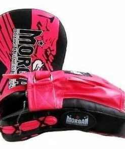 Morgan BKK Ready Boxing Focus Pads Mitts Hand Targets Set (PAIR) Pink / Green