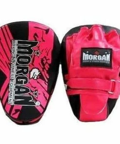 Morgan BKK Ready Boxing Focus Pads Mitts Hand Targets Set (PAIR) Pink / Green