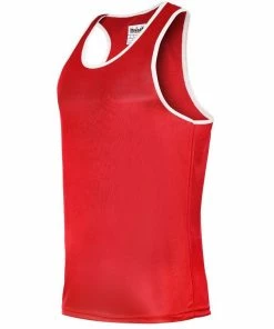 Morgan Boxing Singlet Red / Blue Ultra Light Weight Polyester