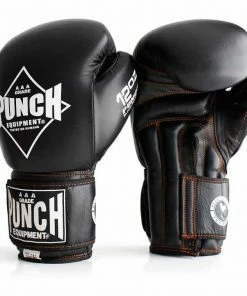 BOXING / MUAY THAI / MMA PUNCH Black Diamond Muay Thai Leather Boxing Gloves