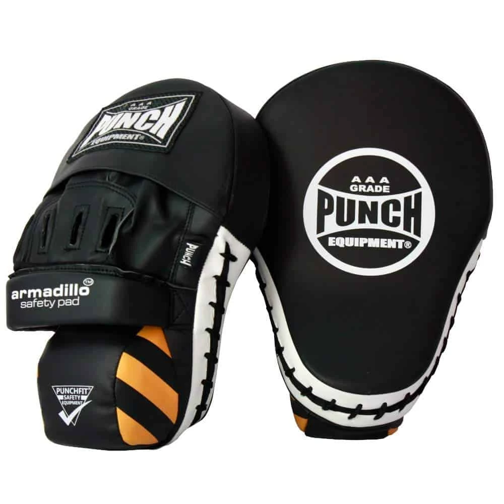 BOXING / MUAY THAI / MMA Punch Armadillo Safety Focus Pads Lightweight PAIR - Black 5 BOXING / MUAY THAI / MMA Punch Armadillo Safety Focus Pads Lightweight PAIR - Black