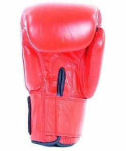 Mani RED 12oz Deluxe Leather Boxing Gloves Wrist Strap Sparring/Training BOXING / MUAY THAI / MMA