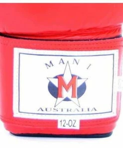 Mani RED 12oz Deluxe Leather Boxing Gloves Wrist Strap Sparring/Training BOXING / MUAY THAI / MMA