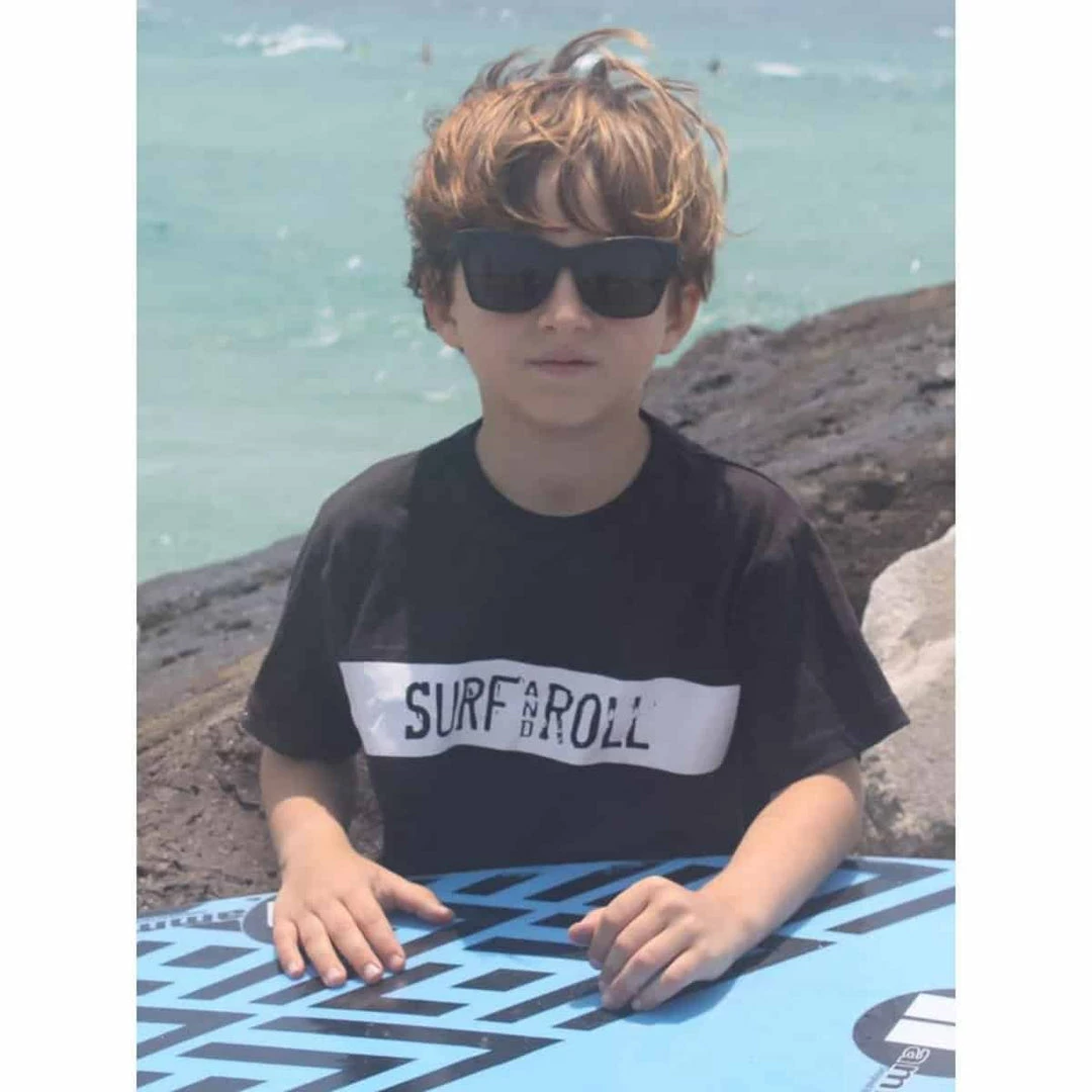 BRAUS Surf N Roll Black Tee – Kids 4 BRAUS Surf N Roll Black Tee – Kids