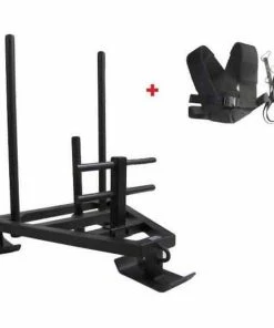 FUNCTIONAL FITNESS Morgan V2 Prowler Sled + H-Harness Commercial Grade Training Workout CF-17-V2
