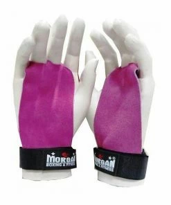 WEIGHTLIFTING Morgan Suede Leather Palm Grips Pink (Pair) Gym CrossFit