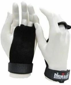 Morgan Suede Leather Palm Grips Black (Pair) Gym CrossFit WEIGHTLIFTING