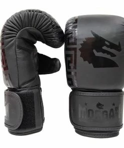 BOXING / MUAY THAI / MMA Morgan B2 Bomber Leather Boxing Bag Mitts - Black