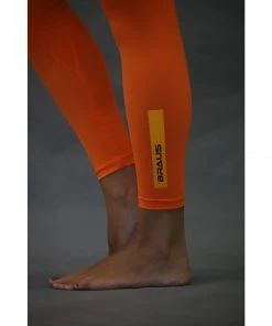 Braus Womens Warrior High Rise Full Length Compression Pants – Orange