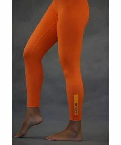 Braus Womens Warrior High Rise Full Length Compression Pants – Orange