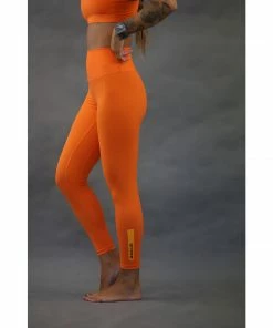 Braus Womens Warrior High Rise Full Length Compression Pants – Orange