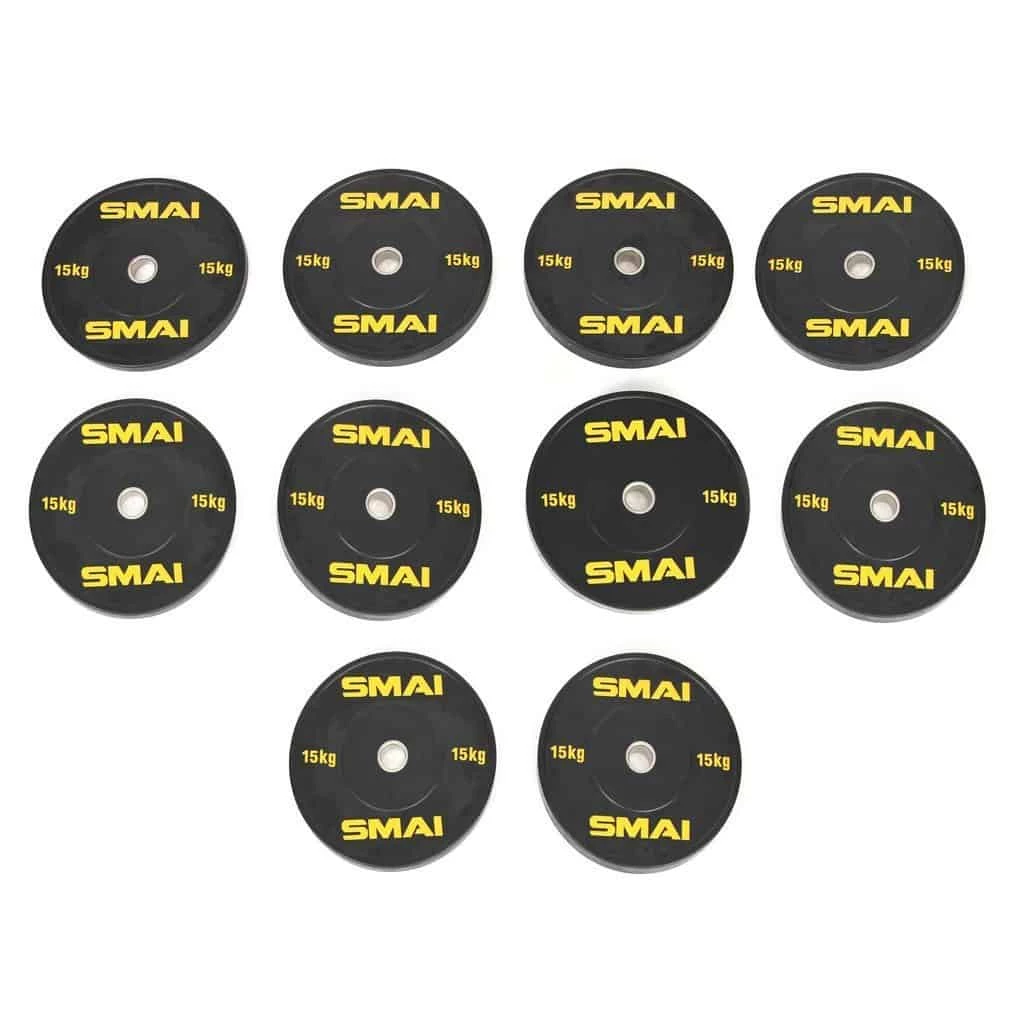 SMAI - HD Bumper Plates Set - 5 Pairs Of 15kg (150kg) 5 SMAI - HD Bumper Plates Set - 5 Pairs Of 15kg (150kg)