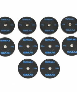 SMAI - HD Bumper Plates Set - 5 Pairs Of 20kg (200kg) WEIGHTLIFTING