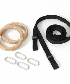 SMAI - Wooden Gym Rings - Easy Straps FUNCTIONAL FITNESS